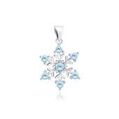 Pandantiv argint fulg de nea cu pietre bleu DiAmanti Z1788CR_AQ-DIA Pandantiv argint fulg de nea cu pietre bleu DiAmanti Z1788CR_AQ-DIA